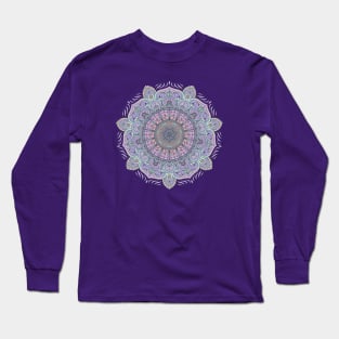 Pink Purple and Blue Mandala Long Sleeve T-Shirt